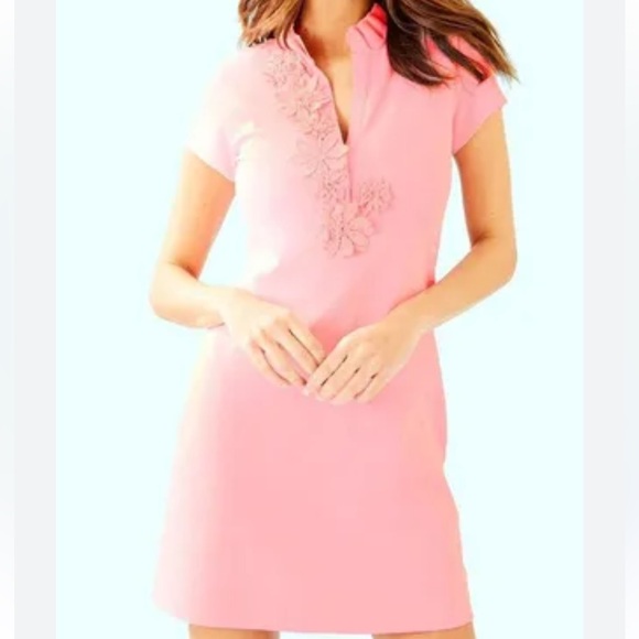 New Lilly Pulitzer Pink Ruffle Dress - Picture 1 of 9